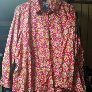 Chaps Men’s Red Floral Print Button-Down Shirt